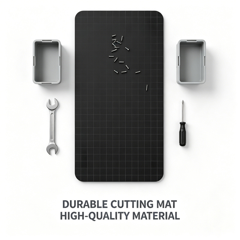 Bar Mat Rubber - Magnetische Silikon-Arbeitsmatte mit Gitterstruktur, Hitzebeständige Magnet-Schraubenorganizer-Matte