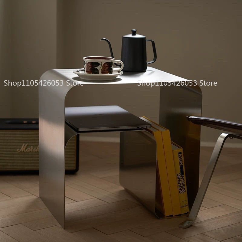 Home Bar Shelf - Mittelalterlicher, Bauhaus-Stil, Edelstahl, Beistelltisch, Kreativ, Nachttisch,