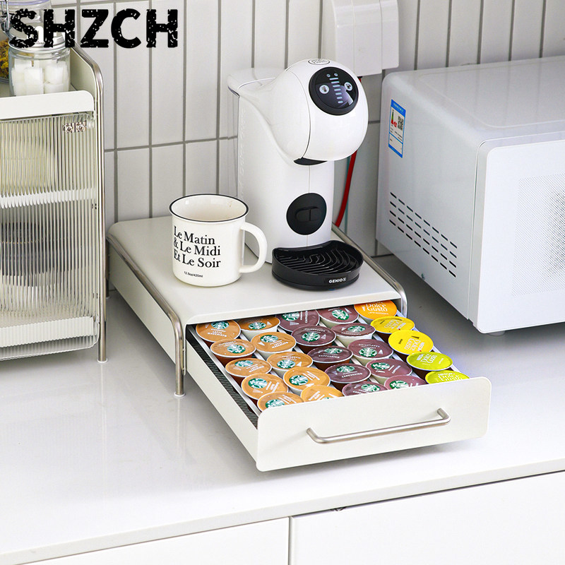 Home Bar And Counter - Kaffeekapselhalter, INS-Style Schubladenorganizer für Küchentheke, Teebeutel-Aufbewahrungsbox,