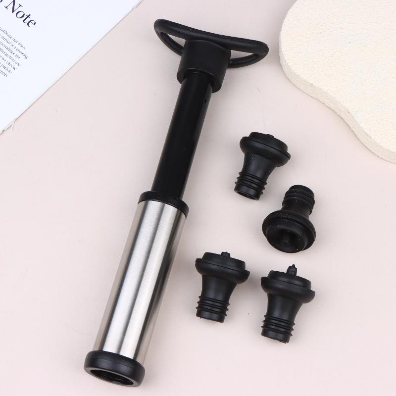 Wine Preservation Pump - Vakuumpumpen-Weinkonservierer-Set, Vakuum-Weinstopfen für Weißwein/Bier, Zinklegierung, hält