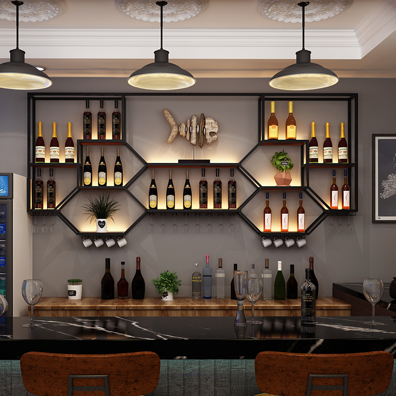 Home Bar Shelves - Metallregale Weinschrank Wohnzimmer Aufbewahrung Küche Restaurant