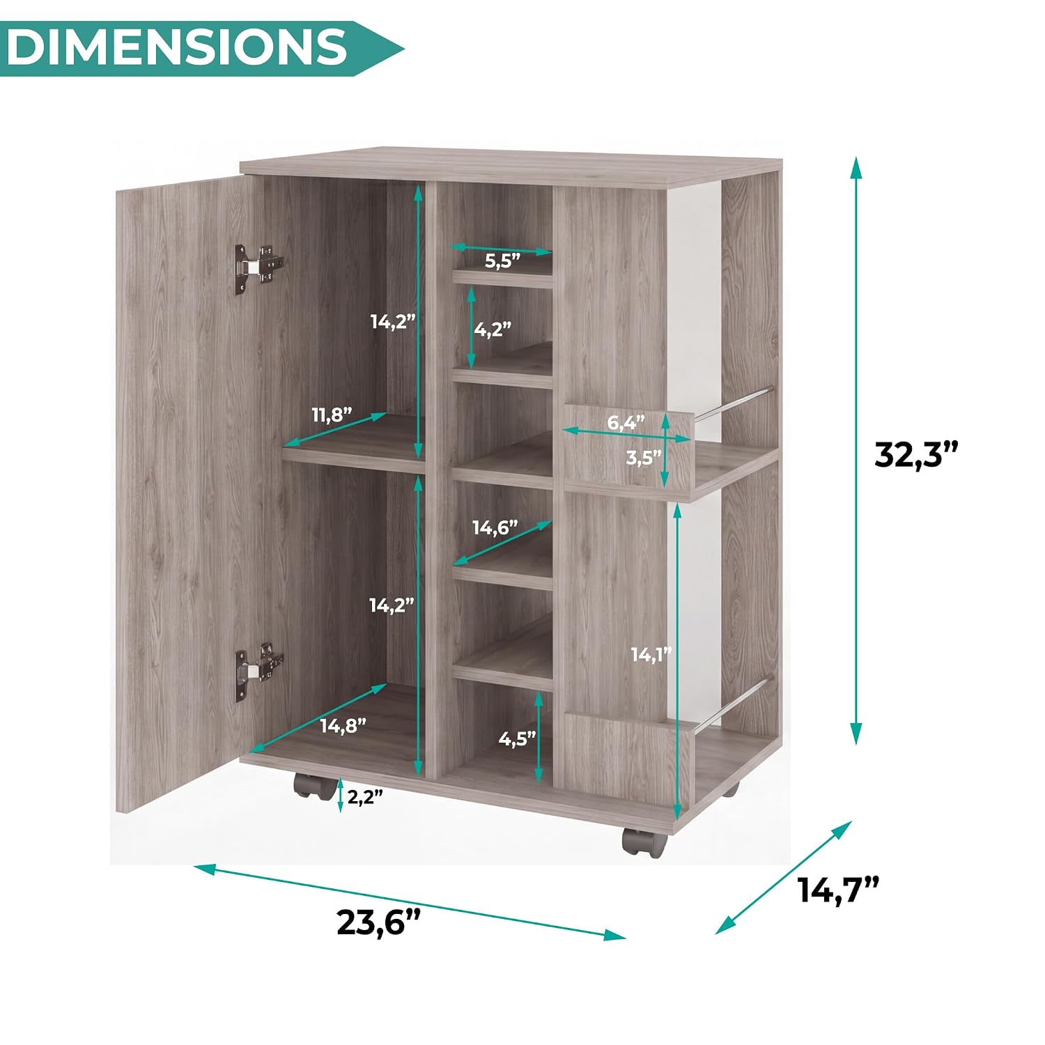 Rollbarer Barwagen, 23,6 Zoll  – Home Bar Shelves Bewertung und Preis