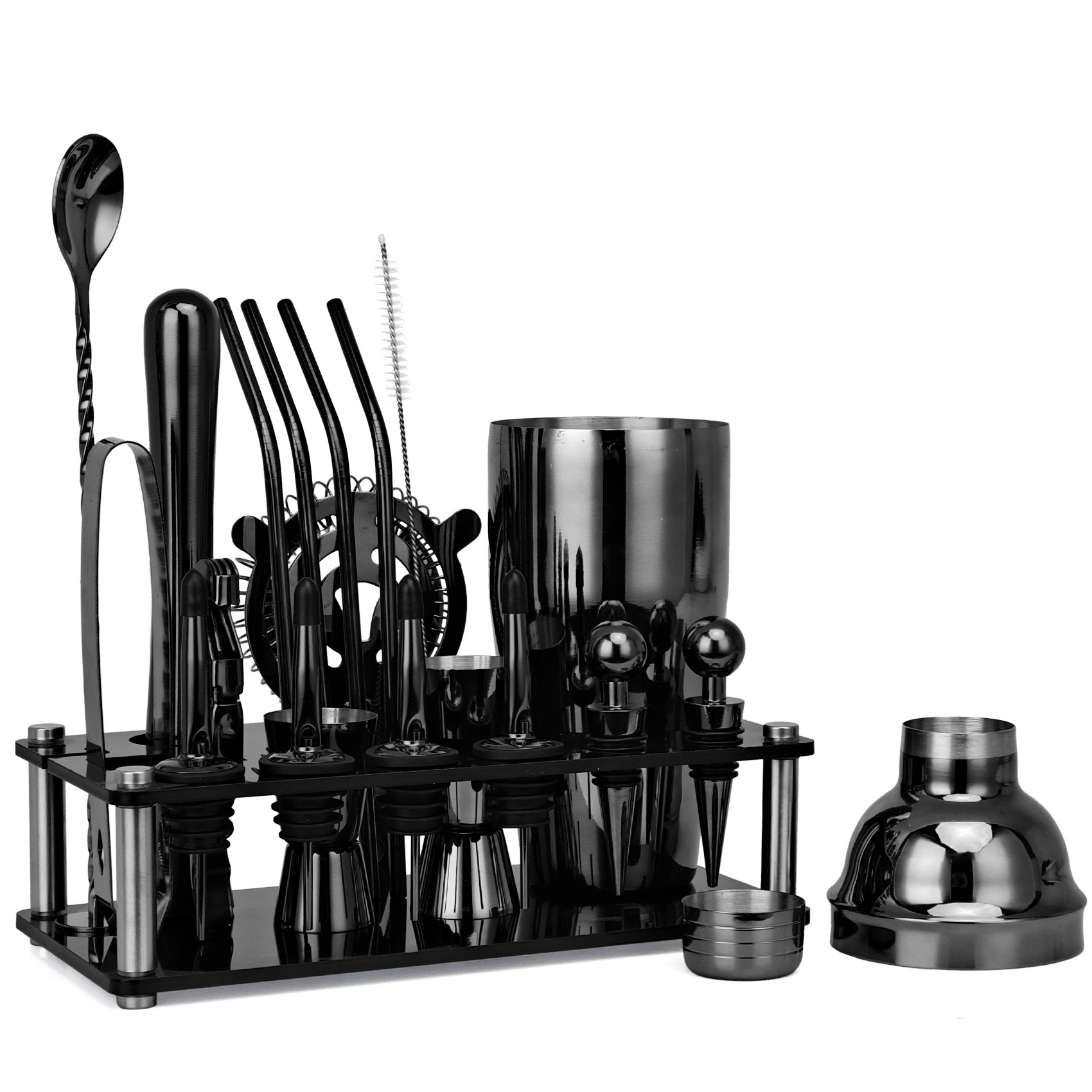20 stücke Schwarz/Roségold/Sil – Boston Shaker Set Bewertung und Preis